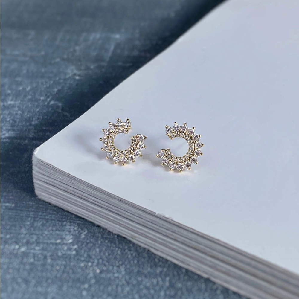 Last 2 🔥 C Shape Stud Earrings 925 Sterling Silver Luxury Jewelry